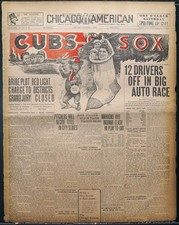 Rare 1912 Chicago Front Page - Cubs, White So...