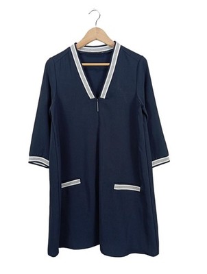 ZARA BASIC Langarmkleid Damen Kleid Gr. DE 38 blau Casual-Look