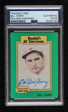 PSA/DNA 1987 Hygrade Baseball's All-Time Greats Bill Terry HOF 1rn1