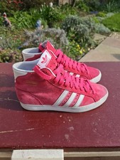 Pink high rise Suede Adidas trainers Womens UK Size 6