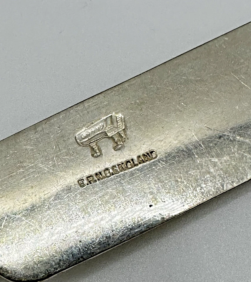 Antique Sheffield Knife Set of 4 Mother of Pearl Handles Sterling Collars Edward - Image 3 of 4