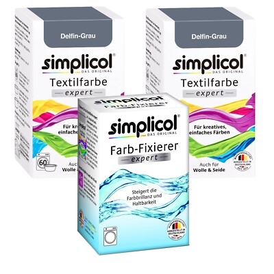 Simplicol Textile Dye Expert Dolphin Gray For 600G Fabric 2X Dye And 1X Fixative