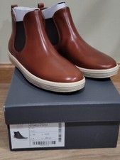 NEW Ecco Soft 7 Women's Cognac Leather Chelsea Boot Booties Size 39 US 8 8.5