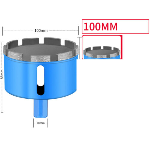 Diamond Hole Saw 6 8 10mm to 100mm Tile Ceramic Porcelain Glass Drill Bit Cutter - Picture 36 of 36