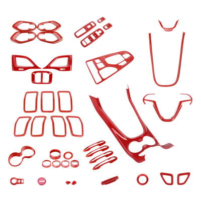 Fit For Jeep Cherokee 2019-2023 Red Full Decoration Panel Cover Trim Accessories