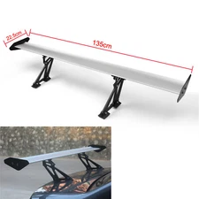 Universal Sedan Aluminum GT Rear Trunk Wing Racing Spoiler Silver  ..