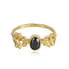 Hematite Gemstone Designer 18k Gold Plated 925 Silver Ring Handmade Jewelry