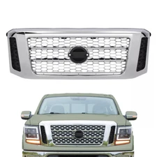 For Nissan Titan XD 17-19 Chrome Front Bumper Upper Grille Factory Style Grill