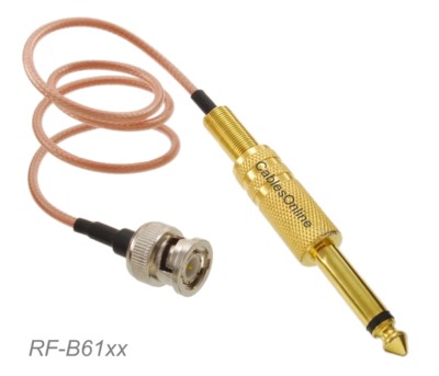 BNC Male to 6.3mm (1/4'') TS Male 50-Ohm RG316 Coax Low Loss Jumper RF Cable
