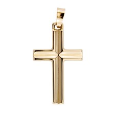 Pendente Forma Croce Classica In Oro Giallo 18 kt Scatolata/Elettroformata NU...