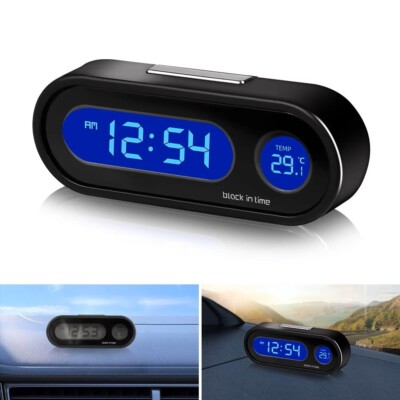 Car Mini Electronic Digital Clock Watch with Thermometer Backlight