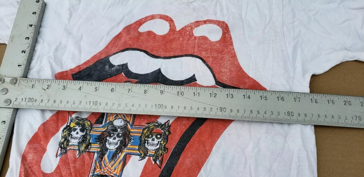 Original Vintage GUNS N ROSES & Rolling Stones LA Concert Tour 1989 T Shirt  Rare