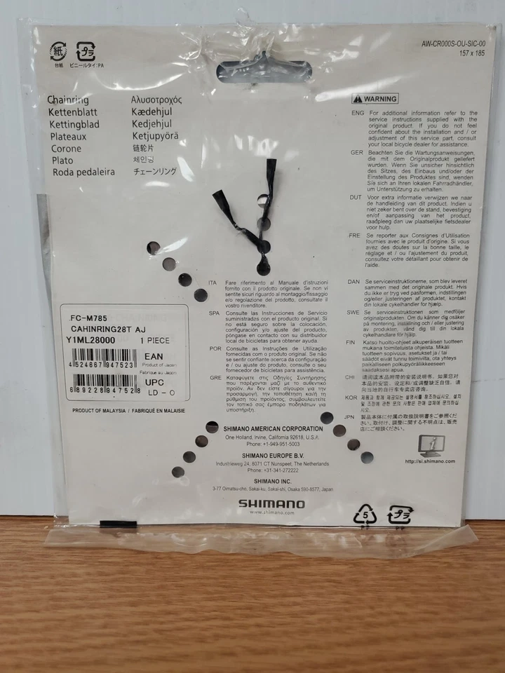 Plato Shimano Deore XT FC-M785 MTB 28T 64mm BCD 2x10 velocidades para 40-28T tipo AJ Foto 3 de 4