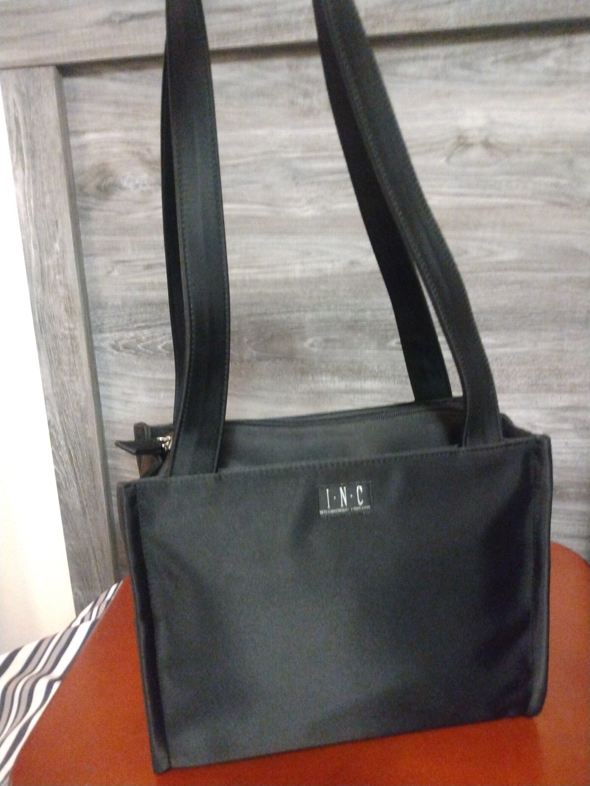 International Concepts Solid Black Nylon Tote Bags - image 2