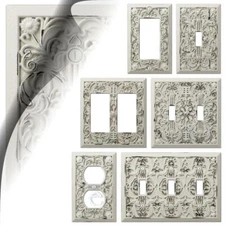 Antique White Filigree Switch Plate Cover Arabesque Wallplate
