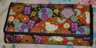 Brandneu ohne Etikett Vintage 2008 Sanrio Hello Kitty Eikoh japanischer Stil Blumen Geldbörse Portemonnaie