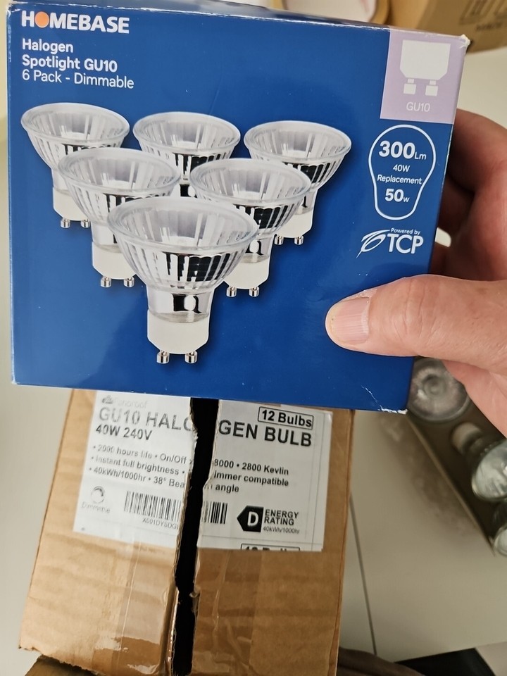 11× HALOGEN GU10 SPOTLIGHT BULBS. WARM WHITE (2800K). Homebase/Panoroof Brands. eBay