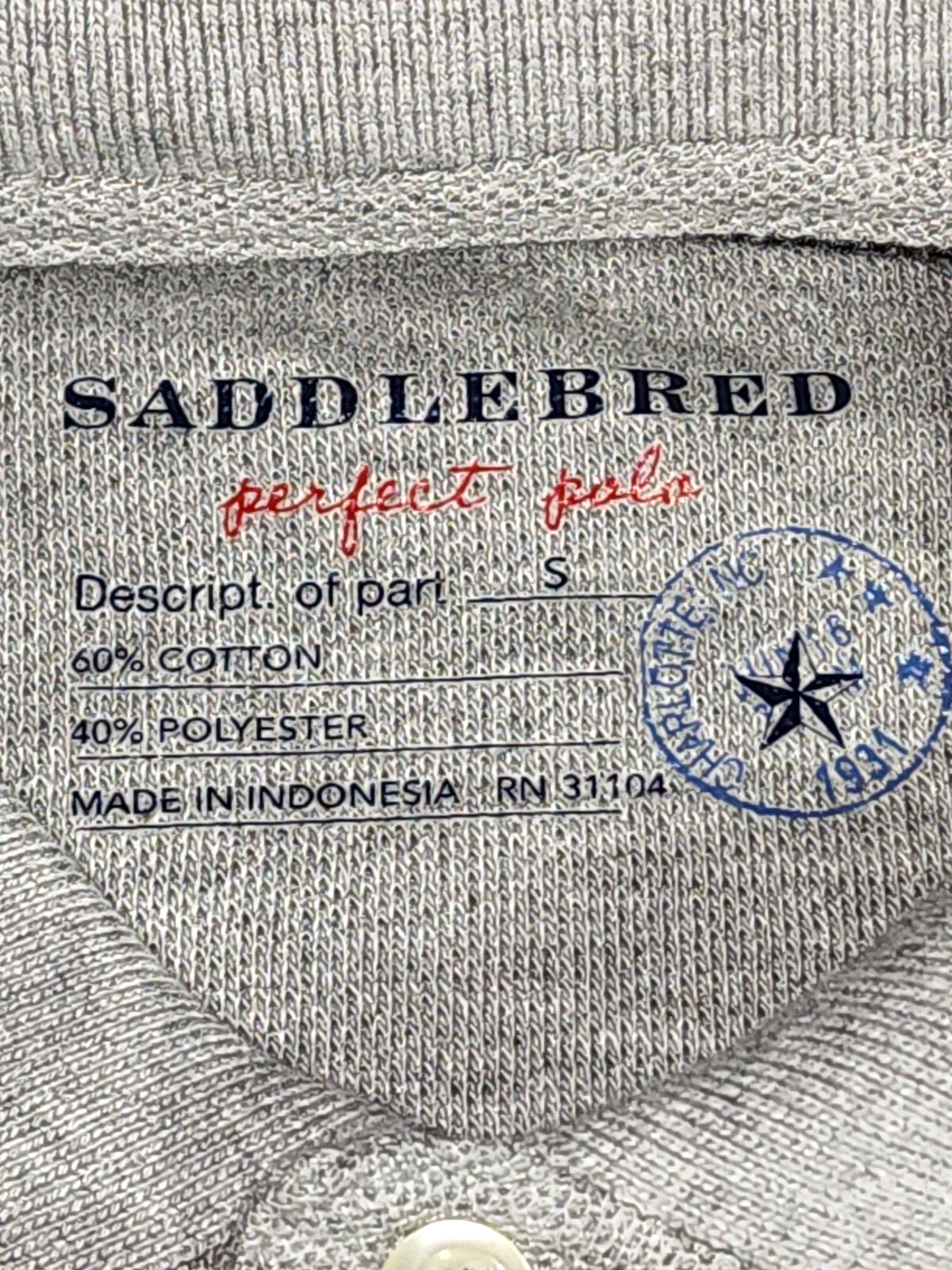 PONY Camicia Saddlebred Uomo Piccola Grigio Manica Corta Quarto Bottone Collo Polo Perfetta