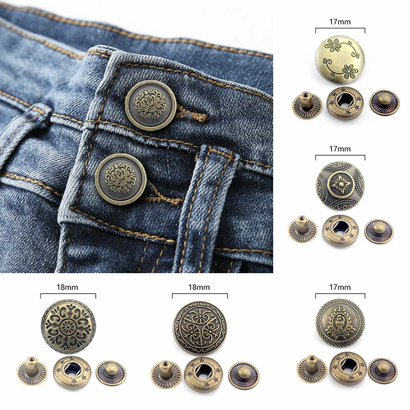 10 Sets DIY Snap Buttons Leather Bags Fasteners Button Sewing Metal Nail Rivet - Image 2 of 4