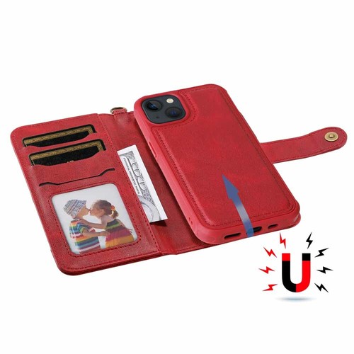 For iPhone 13 12 11 XS XR SE 6 7 8 Detachable Magnetic Wallet Leather Case Cover - Picture 37 of 48