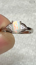  189B- .70ct Genuine Ethiopian Welo Opal set in a Size 9 Sterling Silver Ring