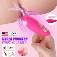 Finger Banger Vibrator G-spot Clit Stimulator Strap-on Dildo Sex Toys for Women