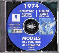 1974 Pontiac CD Werkstatt Reparaturanleitung Trans Am Firebird Lemans