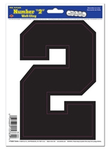 BIG BLACK NUMBER TWO #2 wall sticker mailbox address scrapbook room decal - Picture 1 of 2