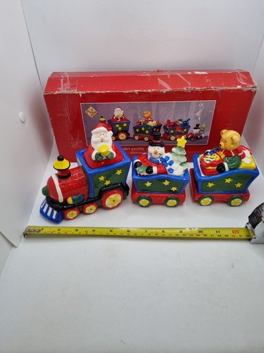Christmas Train By Premier Decoration Ceramic Pots With Lids Table New Gift - Picture 13 of 14