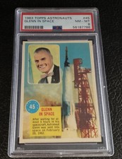 PSA 8 1963 Topps Astronauts 3D Back #45 John Glenn Rookie Card In Space NASA 60s