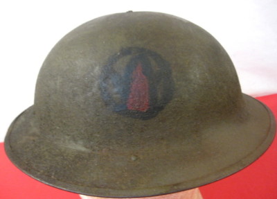 WWI US Army AEF M1917 Helmet w/Liner Hand Painted 89th Infantry