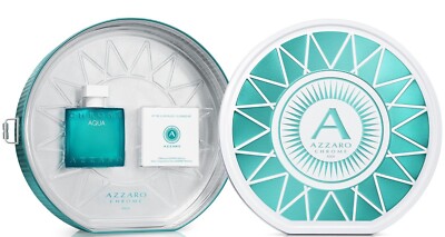 Azzaro Chrome Aqua 2pc Set 1.6 oz 50ml EDT Men NEW in Box