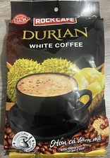 Durian Instant Coffee-Cafe Sau Rieng- by Rockcafe white COFFEE 4in 1— 30 packets