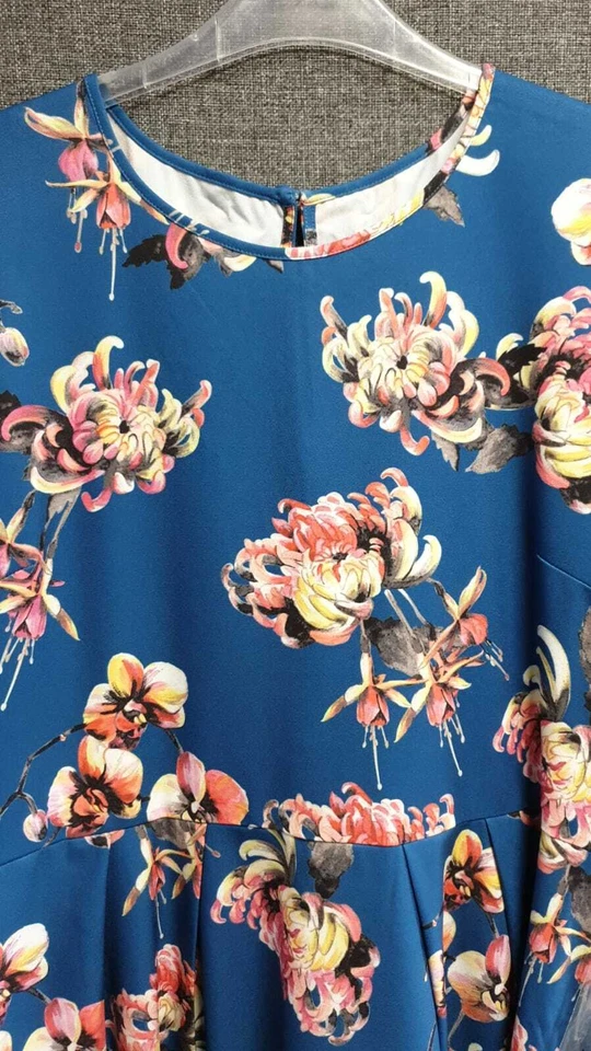 Uttam Boutique Kleid Blumenmuster Gürtel UK 16 LN017 JJ 15 - Bild 2 von 3