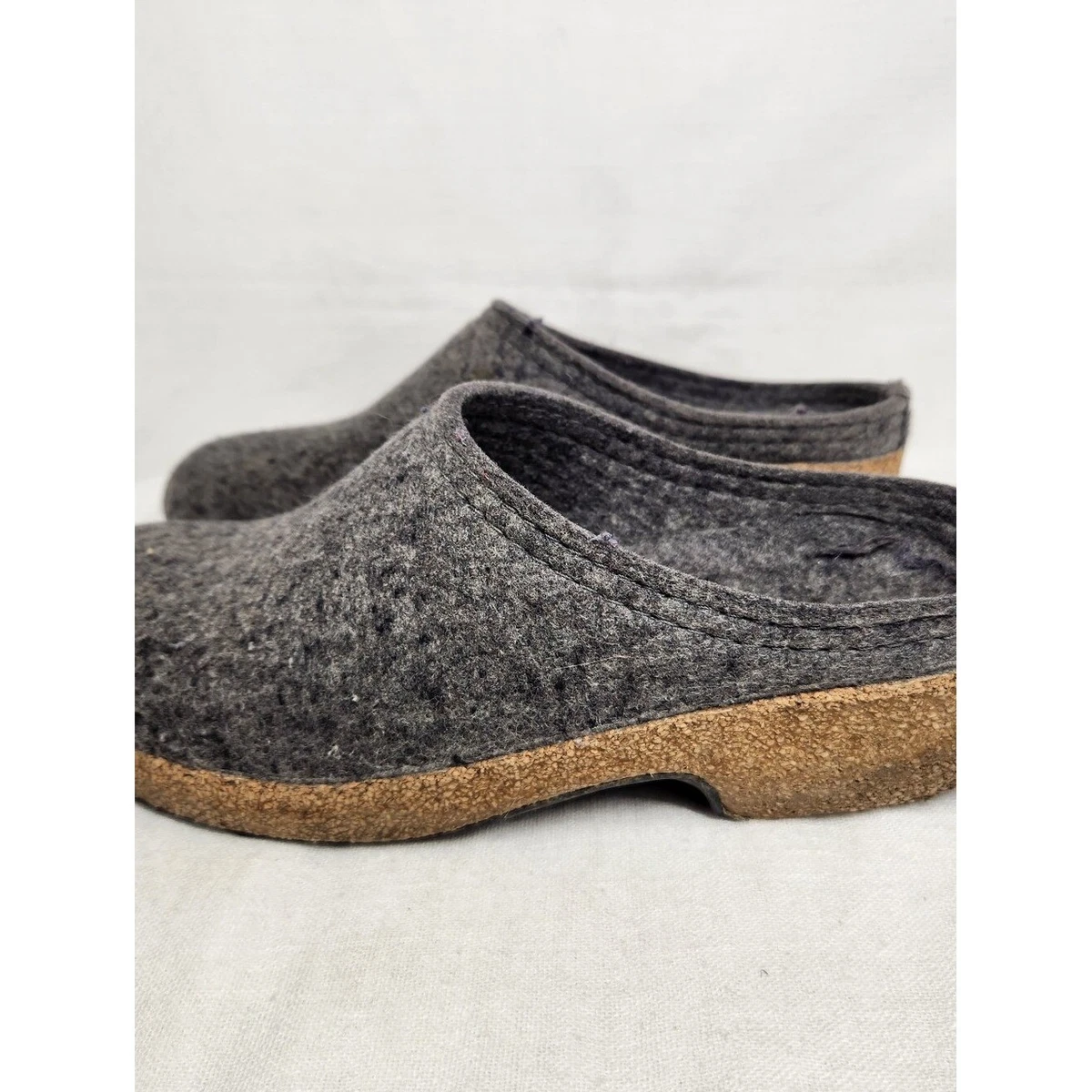 Haflinger Gray Wool Felt Slip-Ons 39 or 8/9 Haflinger Slippers 8 US Shoe for Women for sale | eBay main image 2