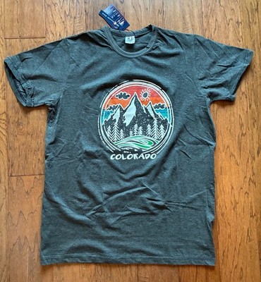Colorado  T-Shirt Mens Large S/S Dark Gray Graphic Shirt  (80% Cotton) NWTs