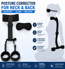 BDSM Restraints Set Neck to Wrist Bondage Kit Adjustable Handcuffs Collar
