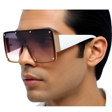 Shield Sunglasses Oversized Studded Fashion Visor Sunnies Designer Shades