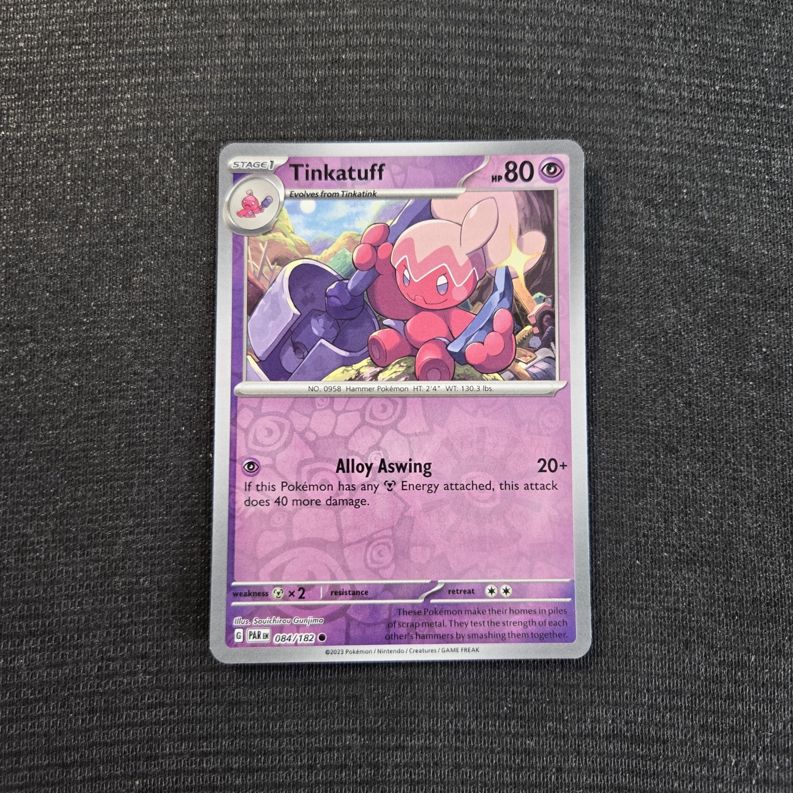 Pokemon TCG Paradox Rift Tinkatuff Reverse Holo Card 84/182