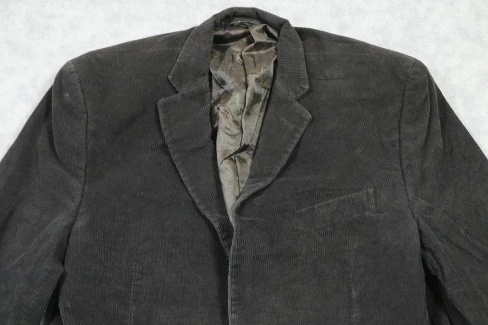 Lauren Ralph Lauren Blazer Mens Large Black Corduroy Elbow Patch 2 Button Jacket - Image 2 of 4