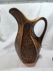 McCoy Pottery~Brown Pitcher/Vase~#618~ Made In USA~Vintage~Pattern chrysanthemum