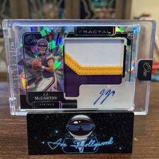 2024 Panini ONE NFL JJ McCarthy ‘FRACTAL ROOKIE PATCH AUTO’ #/50 Raw Sealed