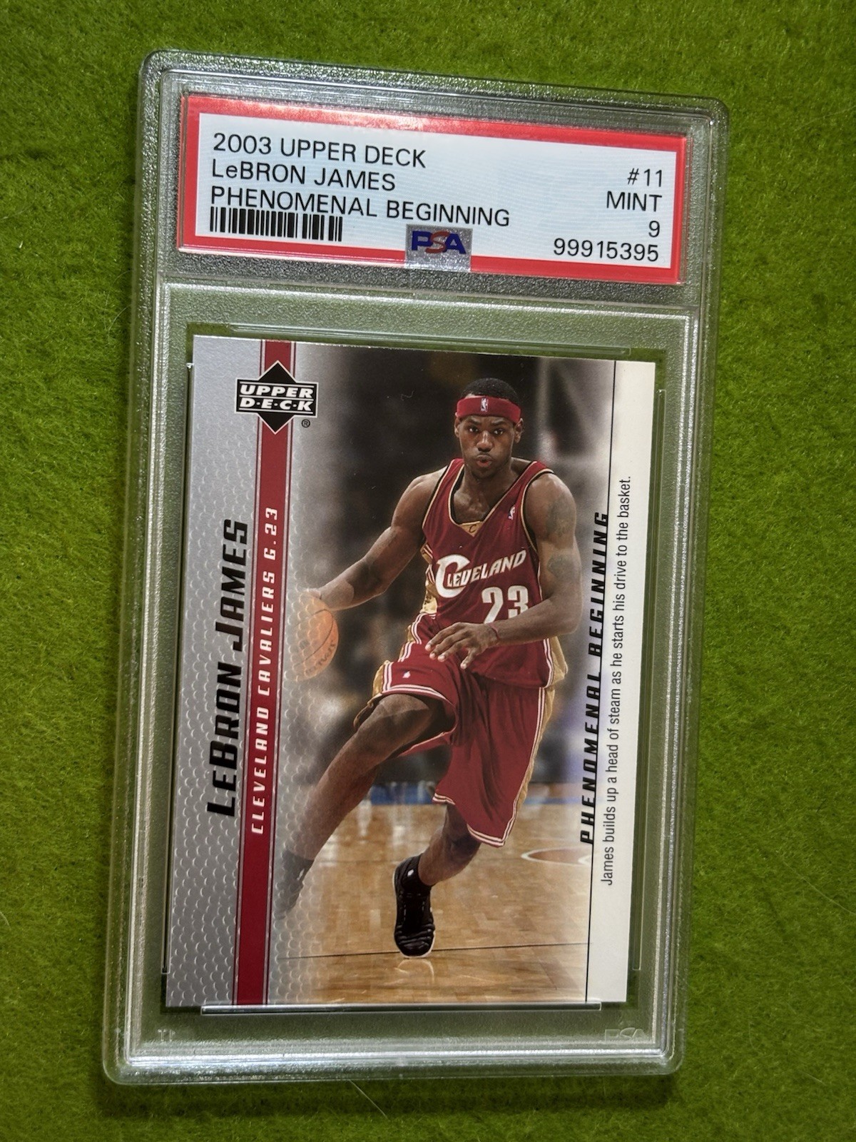 LeBron James ROOKIE CARD PSA 9 MINT RC 2003 Upper Deck PHENOMENAL BEGINNING #11 view 7