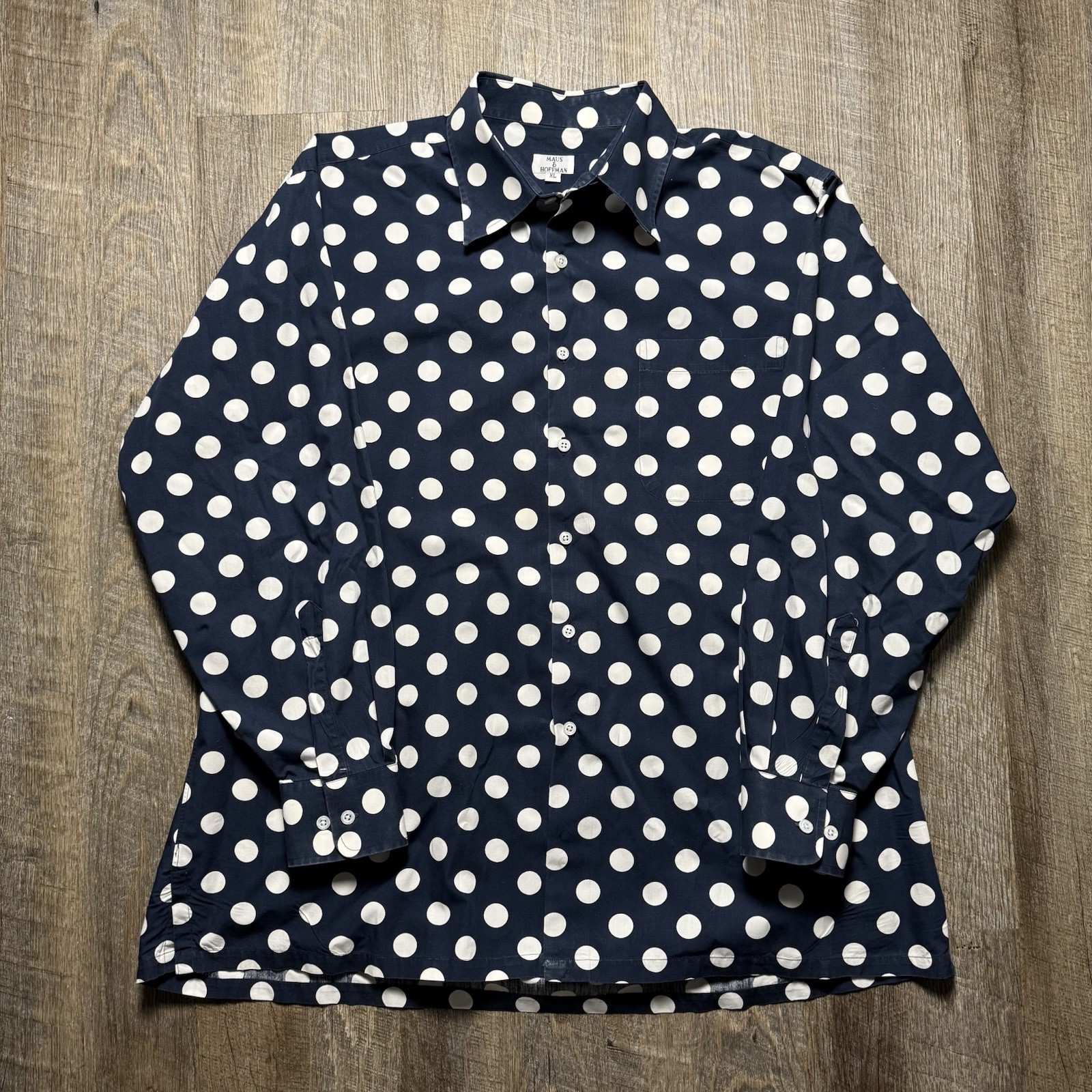 Maus & Hoffman Polka Dot Patterned Button Down Dr… - image 1
