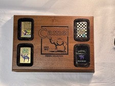 Camel Zippo Collectible Lighters Set 1996 RJRTC Since 1913 with Wooden Box
