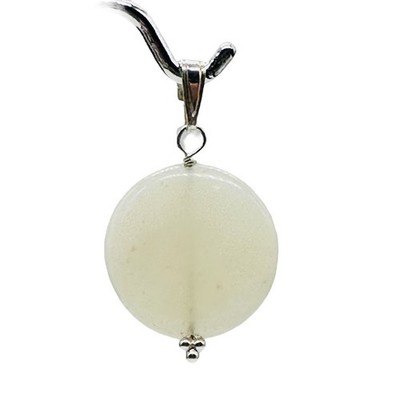 Gemmy peruanischer Opal Sterlingsilber Anhänger | weiß | 1 1/4'' (lang) | 20 mm |