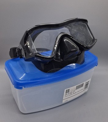 OCEANIC ION 3X SCUBA MASK DIVE THREE WINDOW WIDE ANGLE VIEW W/ STRAP BLACK