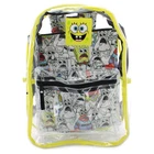 Bioworld Spongebob SQuarepants 17  Clear Plastic Backpack with Removable Laptop