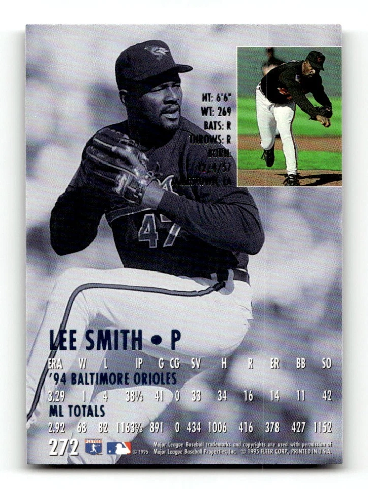 1995 Ultra #272 Lee Smith - Image 2 of 2