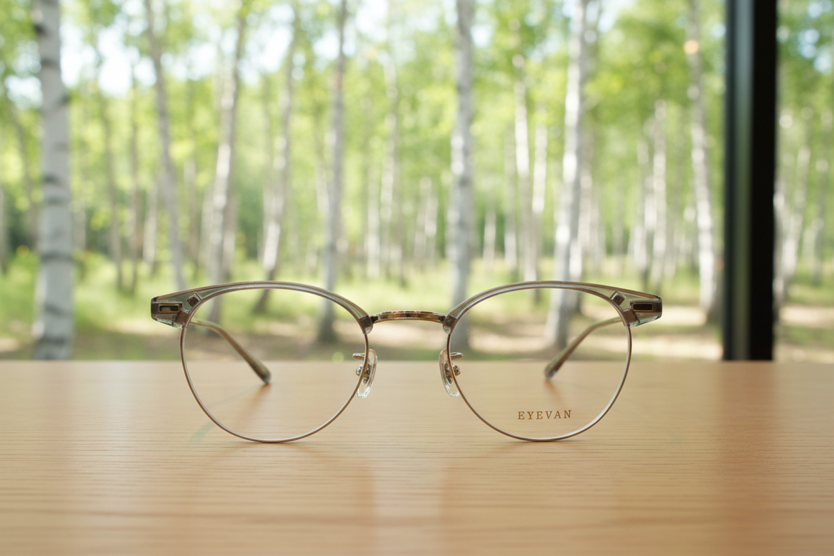 EYEVAN Eyeglasses GLENN CLEAR SILVER 48-21-145 Titanium New